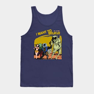 Funny Aliens i want to believe in aliens Tank Top